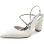 Sandales à talons blanc d'ivoire à strass Pointure 37 avec un talon entre 3 et 5cm classiques pour femme 