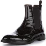 Vagabond Amina Women's Low Heel Leather Brogue Chelsea Boots (Brevet noir, EU 36)