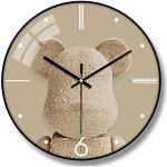 Horloges silencieuses noires en verre à motif ours modernes 