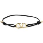 Bracelets Valentino Garavani noirs en cuir en cuir look fashion pour femme 