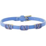 Bracelets Valentino Garavani bleus en cuir lisse à strass en cuir 