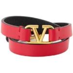 Bracelets Valentino Garavani rouges en cuir en cuir 