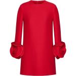 Robes en laine Valentino Garavani rouges à fleurs en viscose à manches longues à col rond Taille XS pour femme 