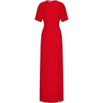 Robes en soie de soirée Valentino Garavani rouges à manches courtes à col rond Taille XS pour femme 