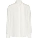 Chemises Valentino Garavani blanches en soie à manches longues pour homme 