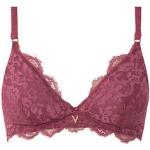 Soutiens-gorge triangles Valery prune en dentelle à strass 85B look streetwear pour femme en promo 
