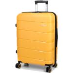 Valises American Tourister jaunes à motif papillons à 4 roues pour femme 