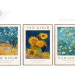 Affiches à motif fleurs Van Gogh milieu du siècle 