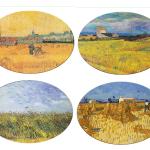 Van Gogh Wheat Fileds Napperons Pour Tables Rondes Tactile Basket Texture Turned Hem Edges , Imperméabilisant Robuste, Flexible.