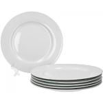 Assiettes plates Van Well Trend blanches en porcelaine en lot de 6 diamètre 27 cm 