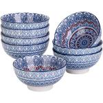 Bols à céréales Vancasso bleus en porcelaine à motif mandala style bohème 