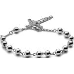 Bracelets de perles Trendhim gris acier en acier chirurgical à perles look chic pour homme 