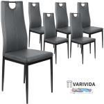 Chaises design grises pliables en lot de 6 scandinaves 