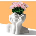 Vases design blancs à fleurs en céramique de 14 cm modernes en promo 