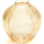 Vases boule Amadeus ocre jaune en verre de 18 cm modernes 
