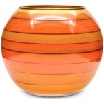 Vases boule orange en verre 