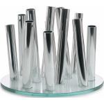 Vases tube Philippi argentés en aluminium de 18 cm modernes 