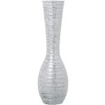 Vases DRW argentés à rayures en céramique de 80 cm 