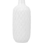 Vase Décoratif de Forme Cylindrique Bouteille fabriqué en Grès Blanc de 31 cm de Hauteur au Style Moderne