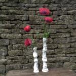 Vases blancs à fleurs en céramique de 21 cm contemporains 