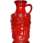 Vases design rouges en céramique de 21 cm milieu du siècle 