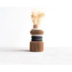 Vases design blanc d'ivoire en bois recyclé inspirations zen de 20 cm 