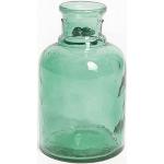 Vase Verre Recyclé 20 x 12 cm Forme Cylindrique Lisse et Transparent Vert
