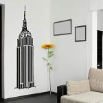 Stickers muraux à carreaux en plastique à motif Empire State Building 