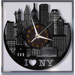 Horloges murales bleues à rayures à New York 