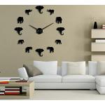 Horloges design noires à motif animaux modernes 