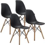 Chaises en plastique marron en bois finition mate en lot de 10 scandinaves 