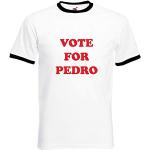 Vectorbomb Vote pour Pedro Hommes Drôle Film Inspiré T Shirt Cadeau Lui Papa - Blanc, XL