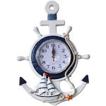 Horloges silencieuses marron en bois à motif bateaux méditerranéennes 