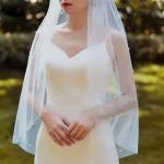 Parapluies de mariage blanc d'ivoire en fibre synthétique à perles romantiques pour femme 