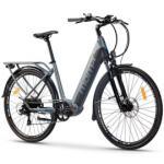 Velo de ville electrique moma bikes ebike 28 shimano 7v batterie 624wh gris noir