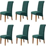 Housses de chaise vert foncé en velours extensibles modernes 