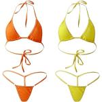 Micro bikinis orange Tailles uniques look fashion pour femme 