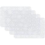 Lot de 4 Sets de Table en Flocons de Neige Blanc Transparent 45 x 30 cm
