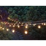 Vente-unique - Guirlande lumineuse guinguette emboîtable - 10 ampoules ambrées - 10 mètres - BASALTE