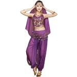 Vêtements de danse violets en polyester à perles Tailles uniques look fashion pour femme 