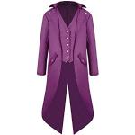 Vestes vintage de mariage violettes en polyester à manches longues Taille S steampunk pour homme 