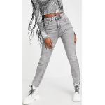 Jeans droits Vero Moda gris délavés W26 L32 pour femme en promo 