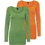 Chemises Vero Moda orange à manches longues à col rond Taille L look fashion pour femme 