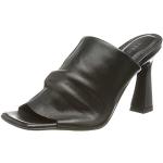 Sandales Vero Moda noires en cuir en cuir à boucles Pointure 38 avec un talon de plus de 9cm look fashion pour femme 