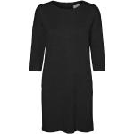 Robes manches trois quart Vero Moda noires à manches trois-quart à col rond Taille XL look casual pour femme en promo 