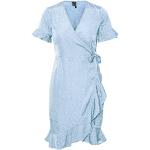 Mini robes Vero Moda bleus clairs en polyamide minis à manches courtes Taille L look casual pour femme 