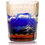 Verres à whisky bleus à rayures en verre contemporains 250 ml 
