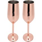 Flutes à champagne roses en acier inoxydables 220 ml 