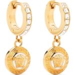 Boucles d'oreilles de créateur Versace beiges en métal pour femme 
