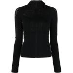 Vestes longues de créateur Versace noires all over en jersey à manches longues à col montant pour femme 